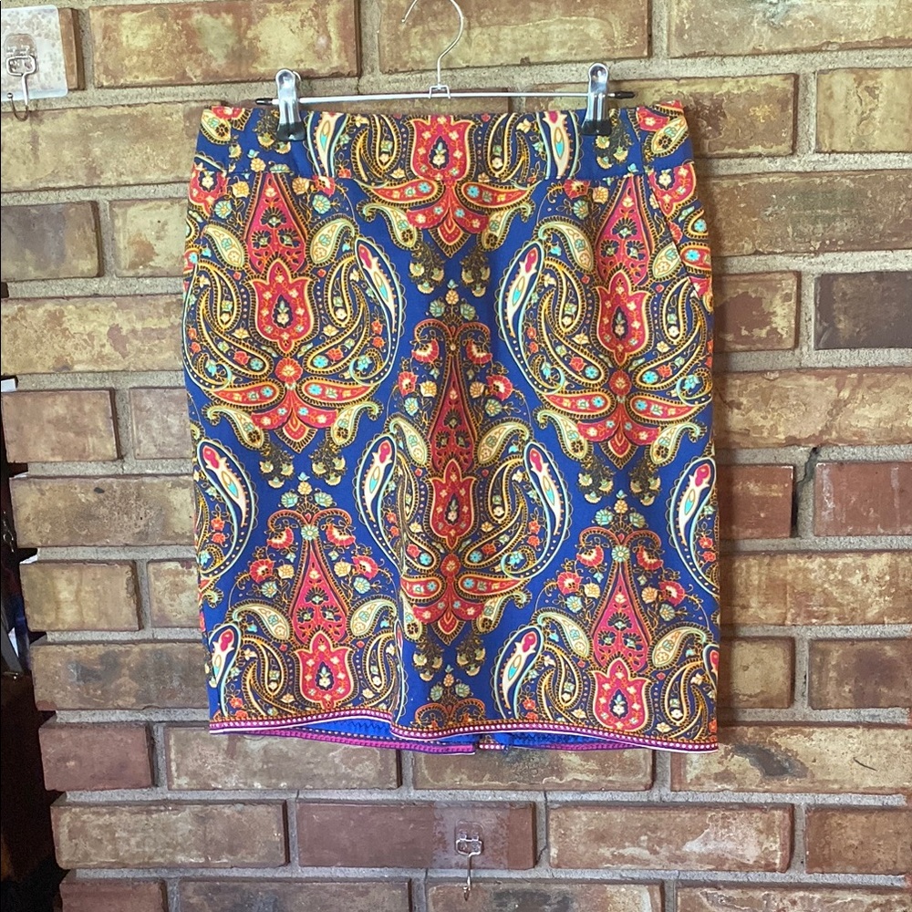 Merona Mini Pencil Skirt Paisley Floral Print